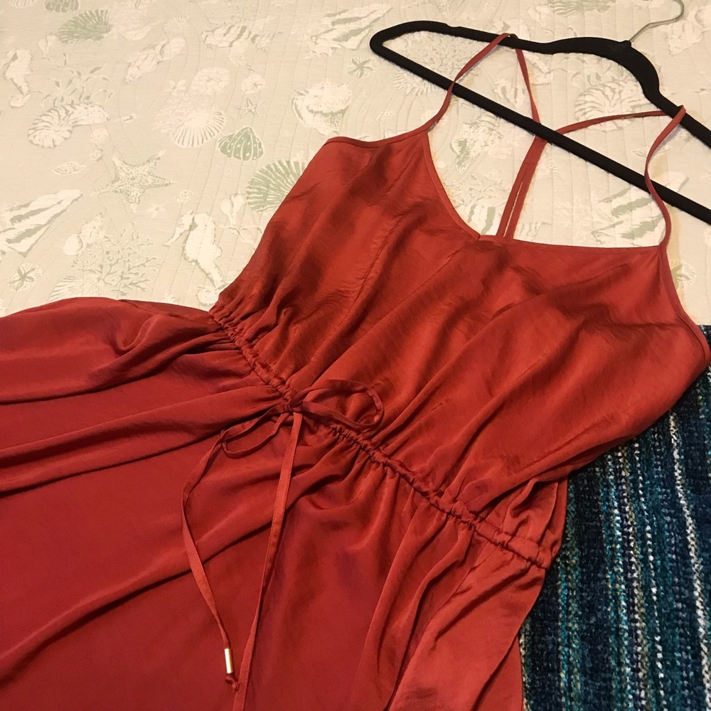 Banana Republic silk, burnt orange sundress